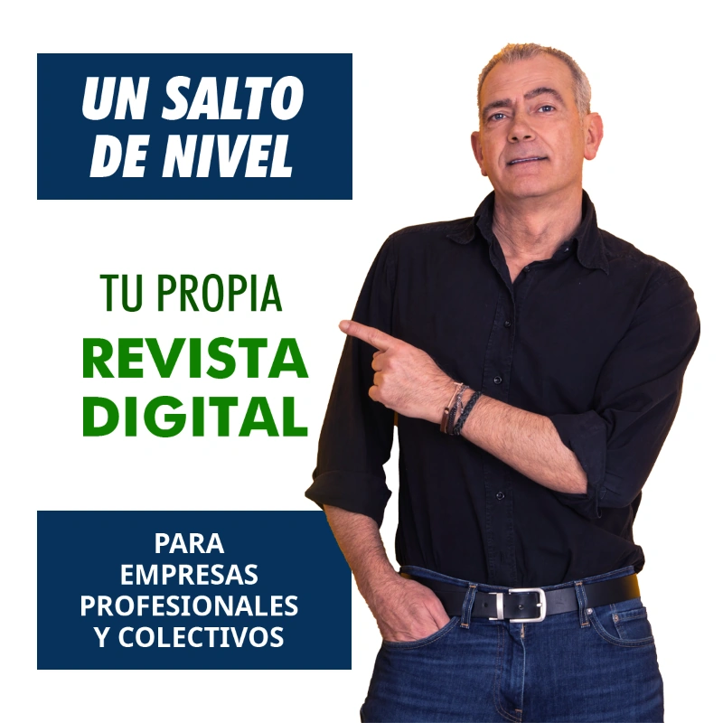 Banner publicitario Revista Digital con Alazul: Un salto de nivel - Tu propia revista digital - Para empresas profesionales y colectivos
